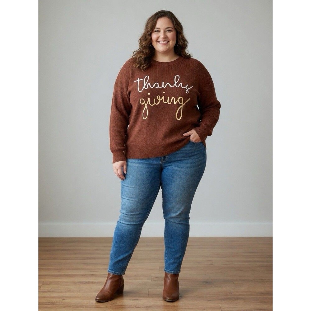 Women’s Comfy Fall Autumn  Thanksgiving Warm Cozy Holiday Sweater,  Size  3X/XXL